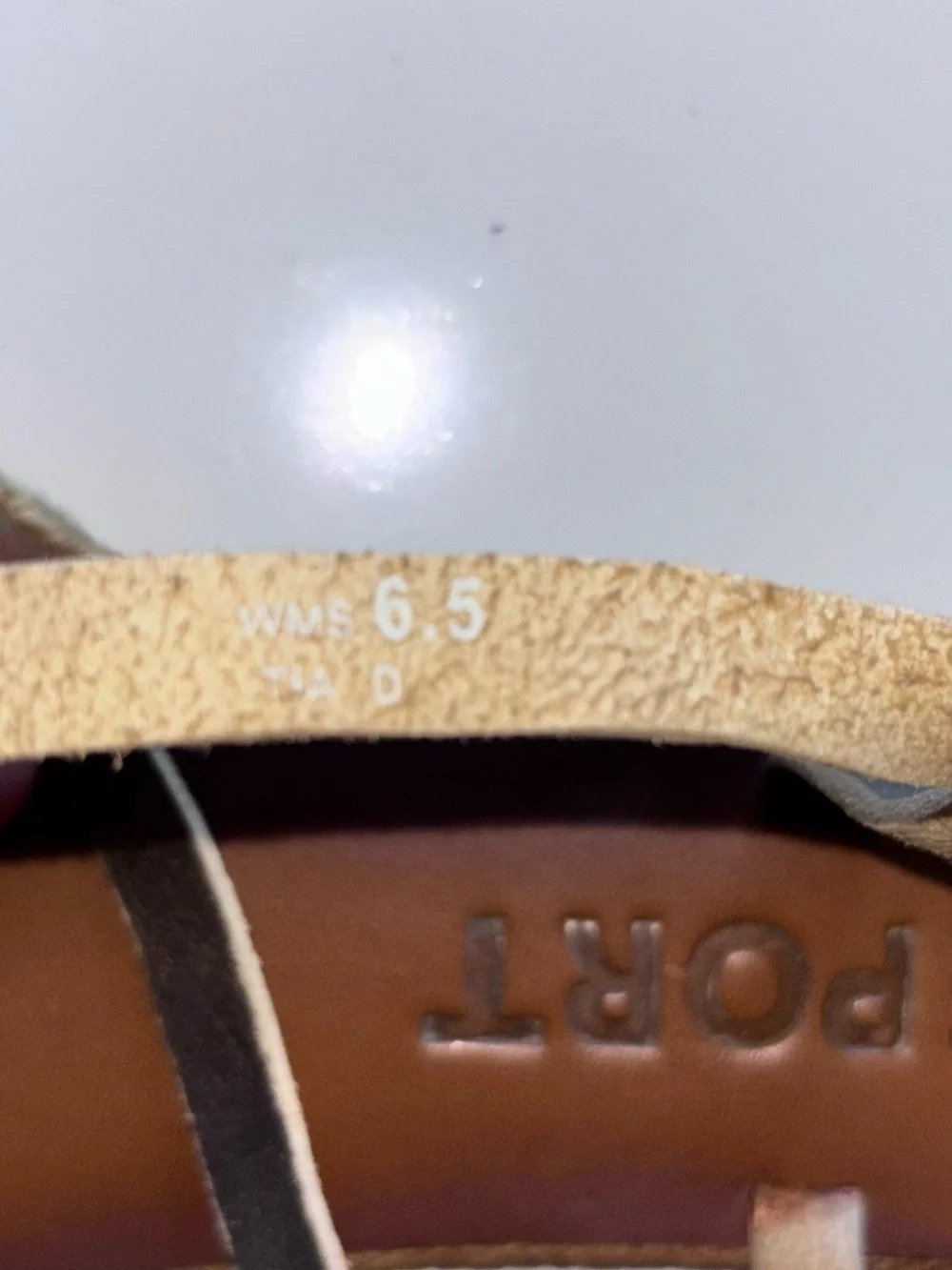 Report Metallic Taupe Strappy Sandals with Brown Footbed
